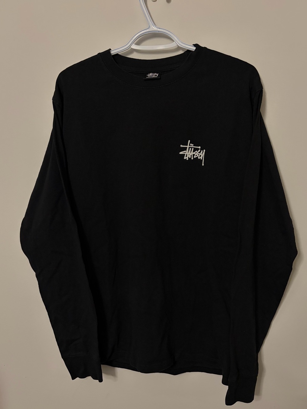 Stussy Men's Black Long Sleeve Logo Tee